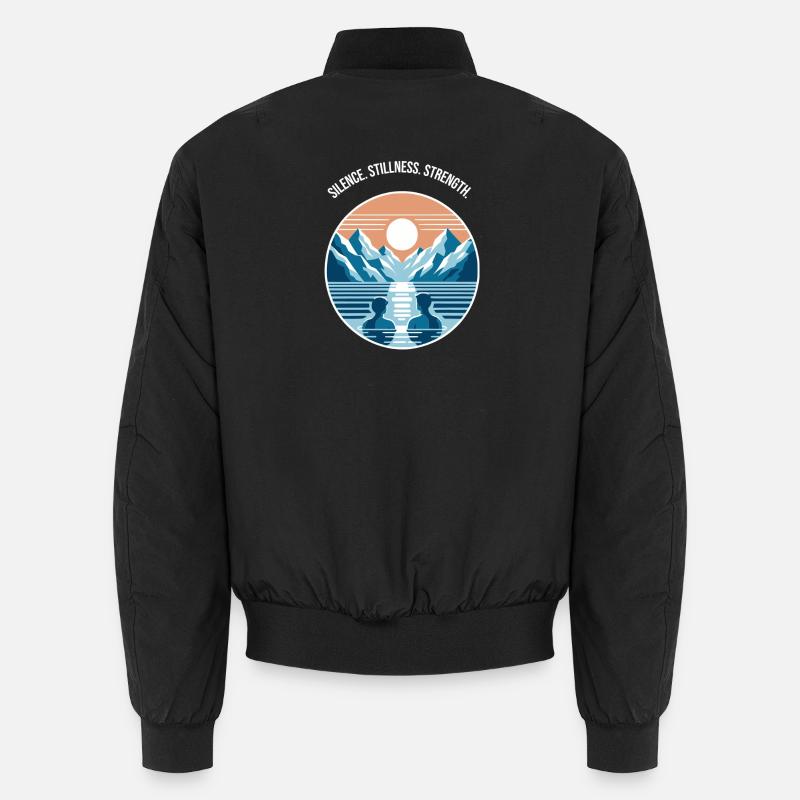 Eisbaden mit Bergpanorama Regenration Wellness  Unisex Bomberjacke