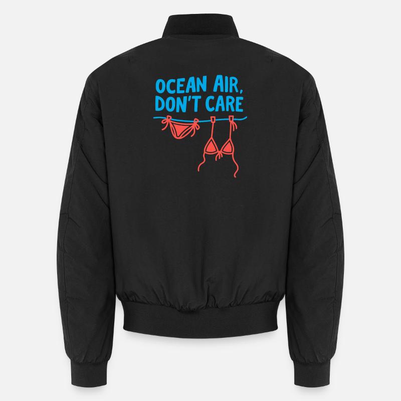 Ocean Air Laundry Day Tee - Unisex Bomber Jacket - black