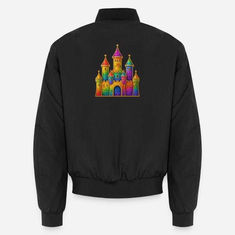 Conception de château à paillettes arc-en-ciel Bomber unisexe