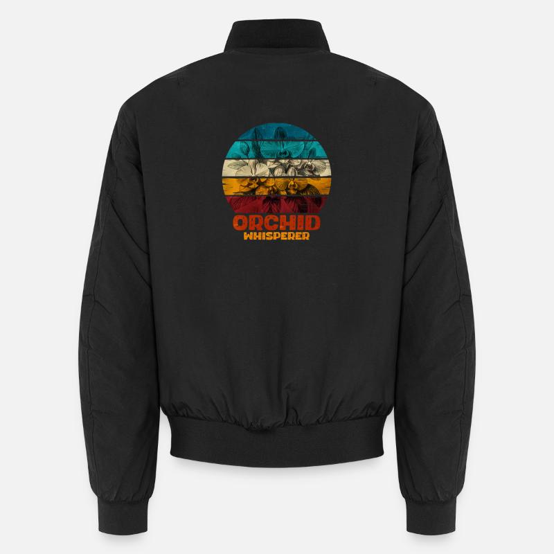 Orchid Whisperer Design - Unisex Bomber Jacket - black