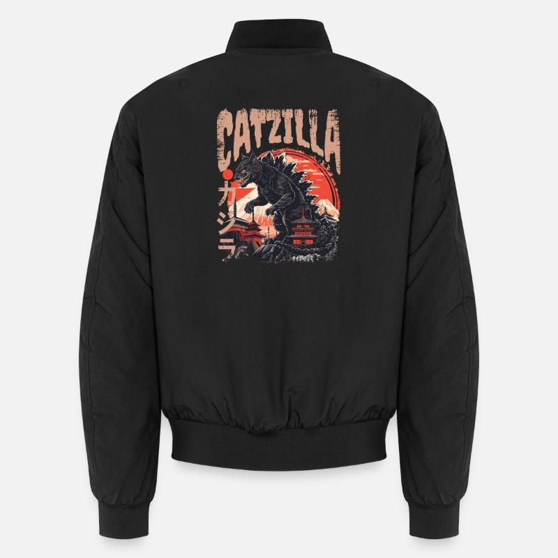 Japanische Kaiju Katze - Unisex Bomberjacke - Schwarz