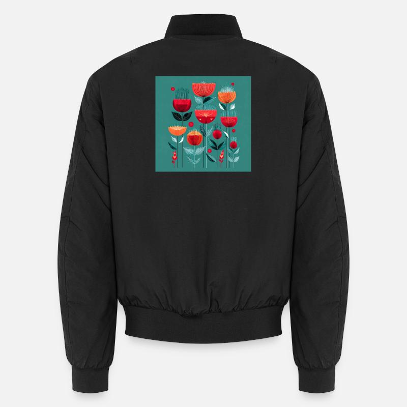Abstrakte Blumen in leuchtenden Farben Unisex Bomberjacke