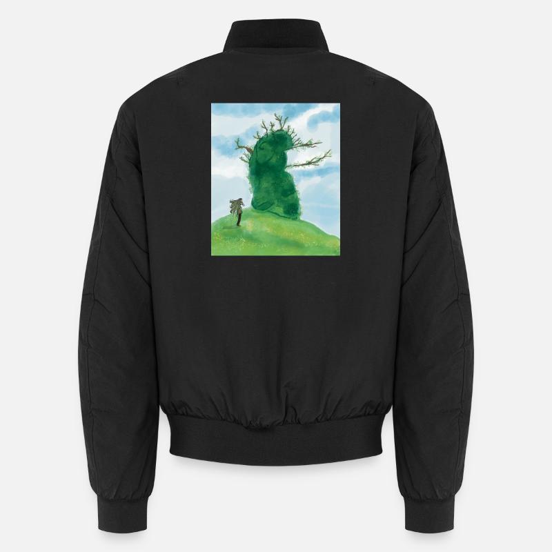 Whimsical Nature Friendship Scene - Unisex Bomber Jacket - black