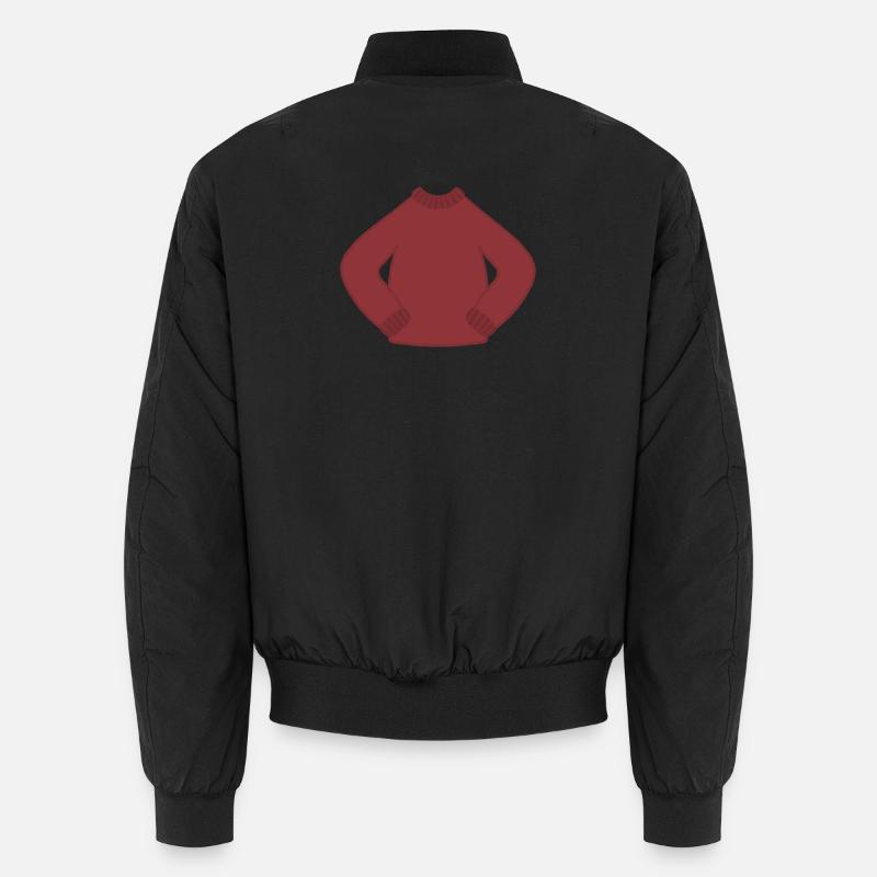 Rostrot Kuscheliger Strickpullover - Unisex Bomberjacke - Schwarz