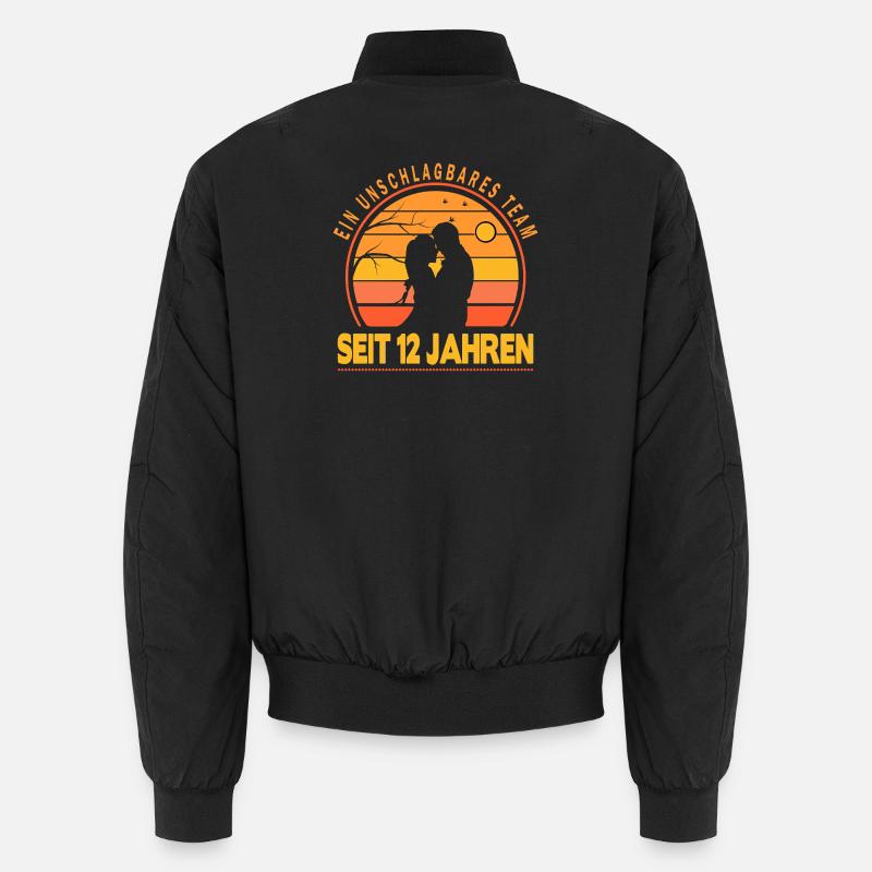 12 years relationship anniversary wedding anniversary Unisex Bomber Jacket