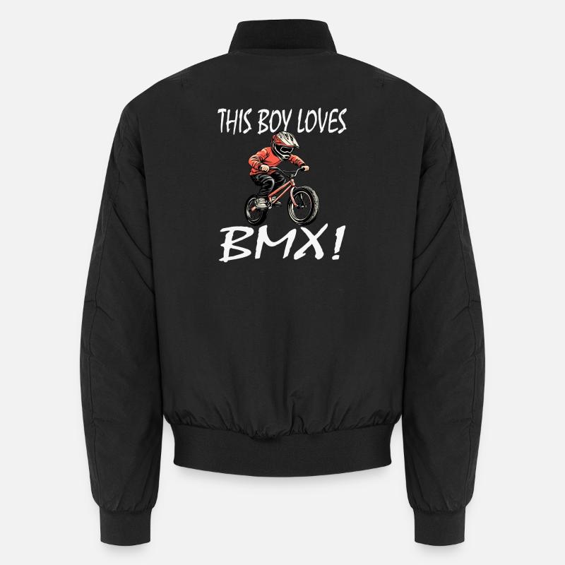 Junge BMX-Fahrer mit Helm Unisex Bomberjacke