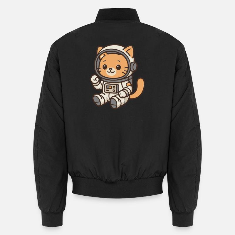 Chaton dans un casque d’astronaute - Bomber unisexe - noir