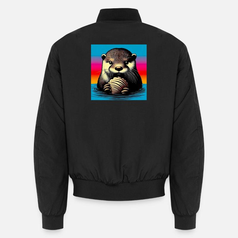 otter - Unisex Bomber Jacket - black