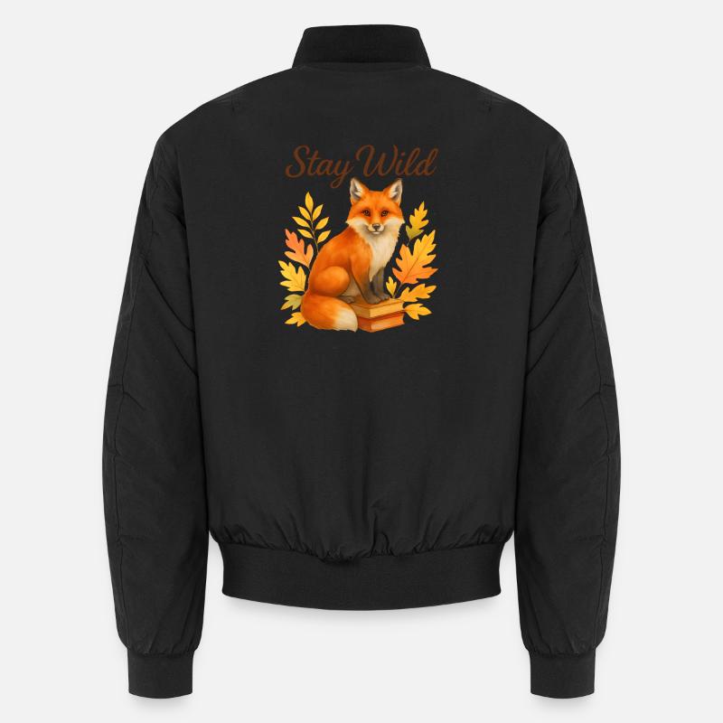 Stay Wild – Autumnal Fox Unisex Bomber Jacket