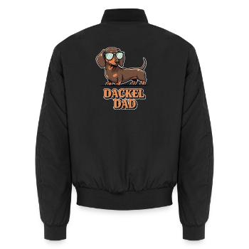Dackel Dad Dackelbesitzer Sonnenbrille Geschenk - Unisex Bomberjacke - Schwarz - Hinten - AI Model Male 185 light (185cm)