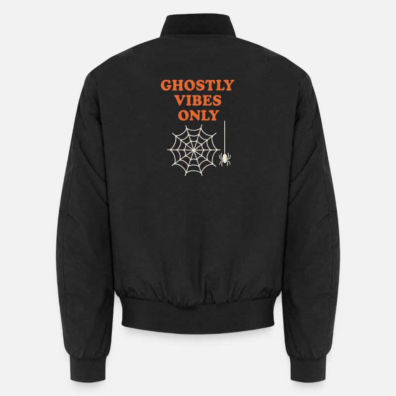 Spooky spiders and ghost motifs - Unisex Bomber Jacket - black