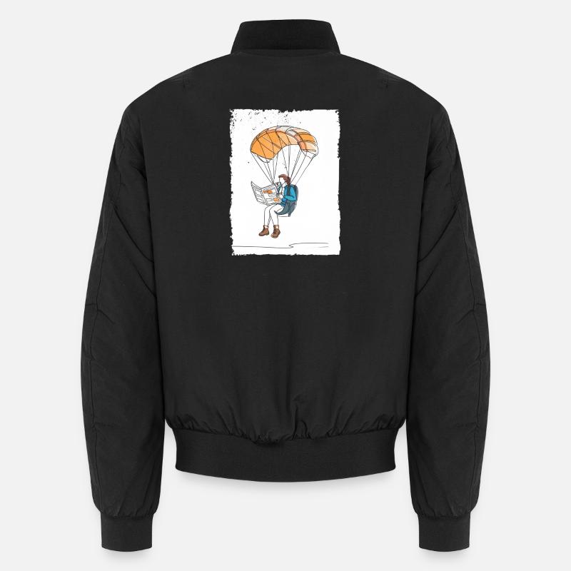Luftfahrende Leser Illustration Unisex Bomberjacke