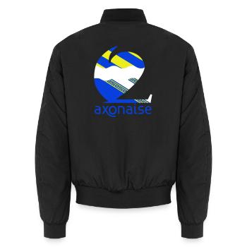 Axonaise - Bomber unisexe - noir - Dos - AI Model Male 185 light (185cm)