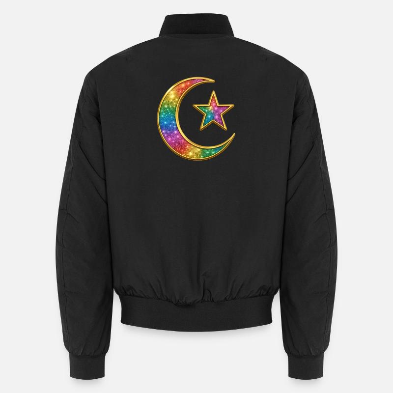 Galaxy Moon and Star - Islamic Crescent Unisex Bomber Jacket
