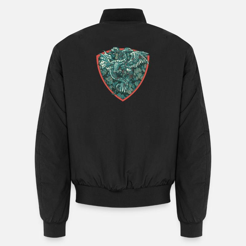 Dragon medieval en bleu sur Bouclier Bomber unisexe