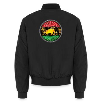 Motif éléphant avec symbole reggae - Bomber unisexe - noir - Dos - AI Model Male 185 light (185cm)
