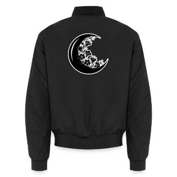 Blumen Mondphase Illustration - Unisex Bomberjacke - Schwarz - Hinten - AI Model Male 185 light (185cm)