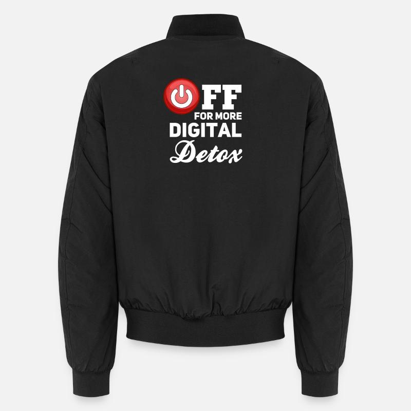 Digital Detox Off - Unisex Bomber Jacket - black