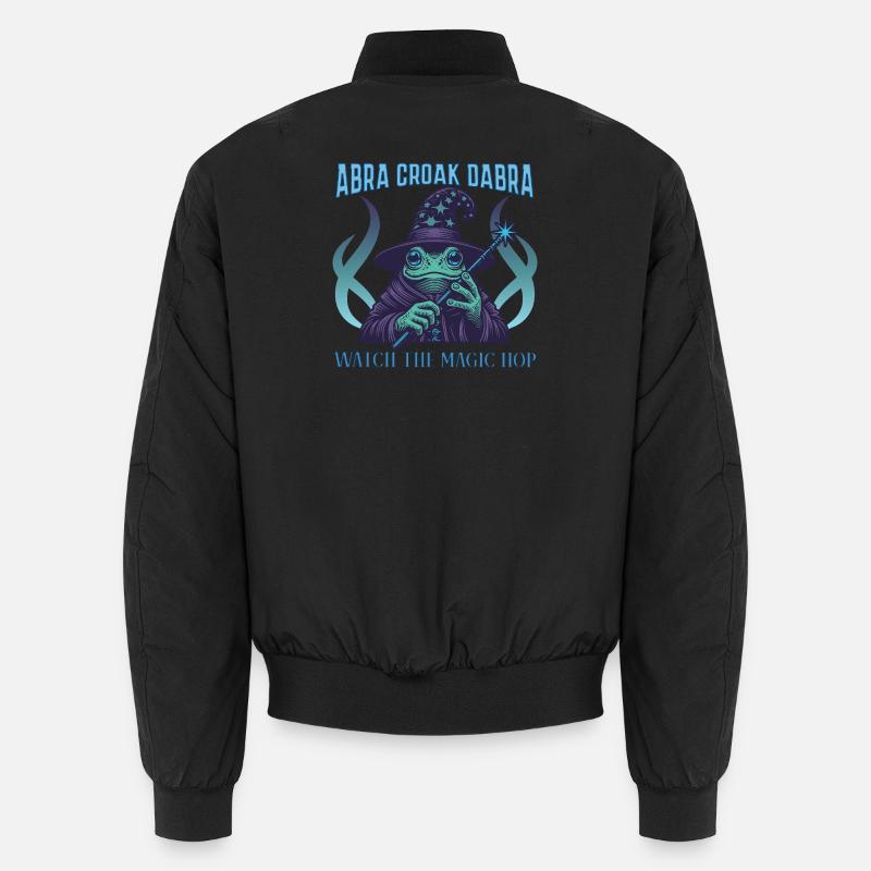 Mystical Frog Wizard T-Shirt Design - Bomber unisexe - noir