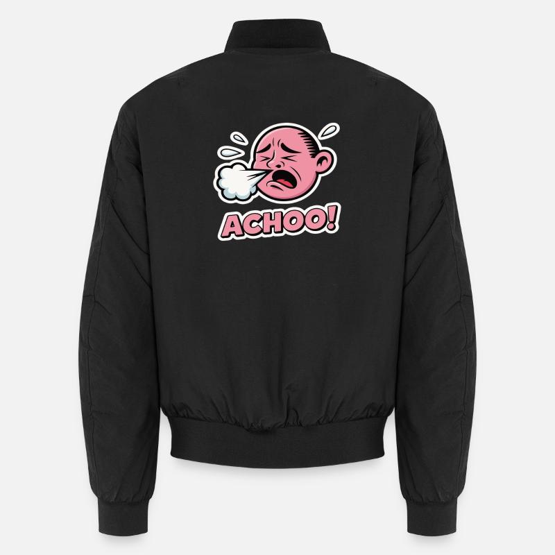 Vintage Comic Sneeze Expression Design Unisex Bomber Jacket