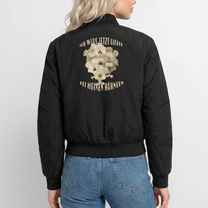  Hühner Spruch Unisex Bomberjacke