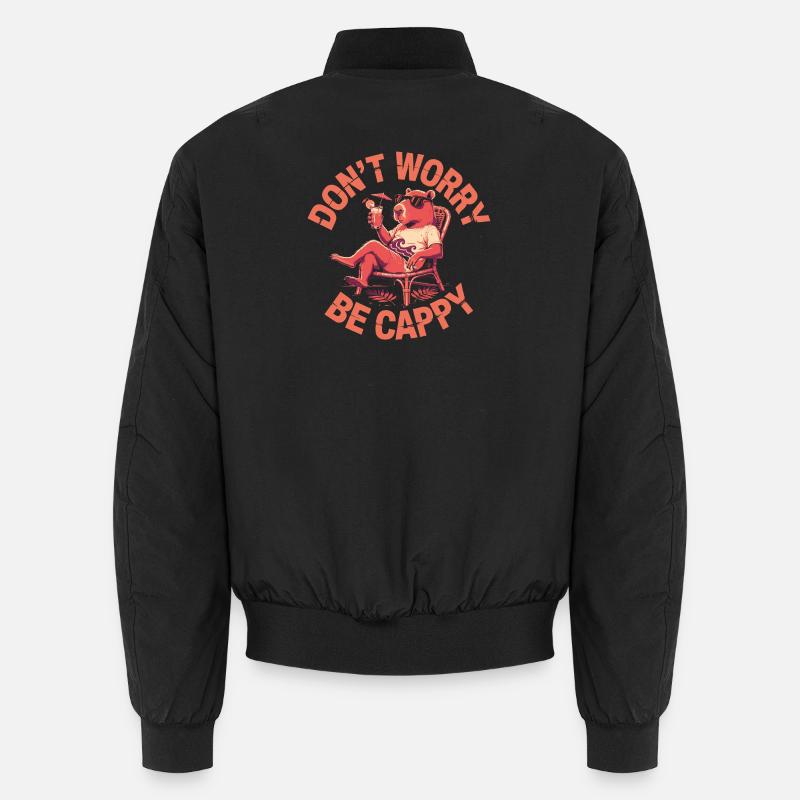 Capybara Guinea Pig Capybara - Unisex Bomber Jacket - black