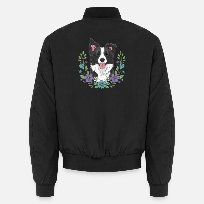 Célébration florale du Border Collie Bomber unisexe