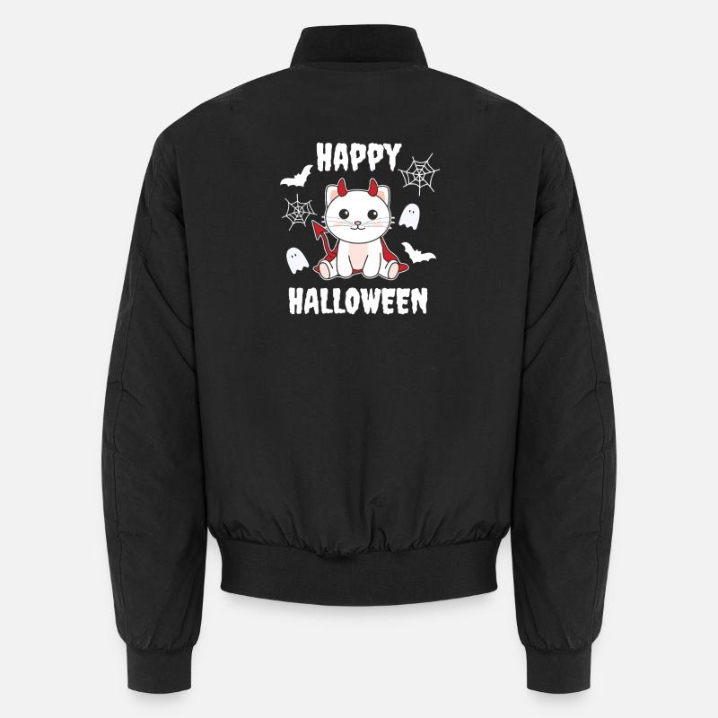 Cat Happy Halloween Devil Costume Unisex Bomber Jacket