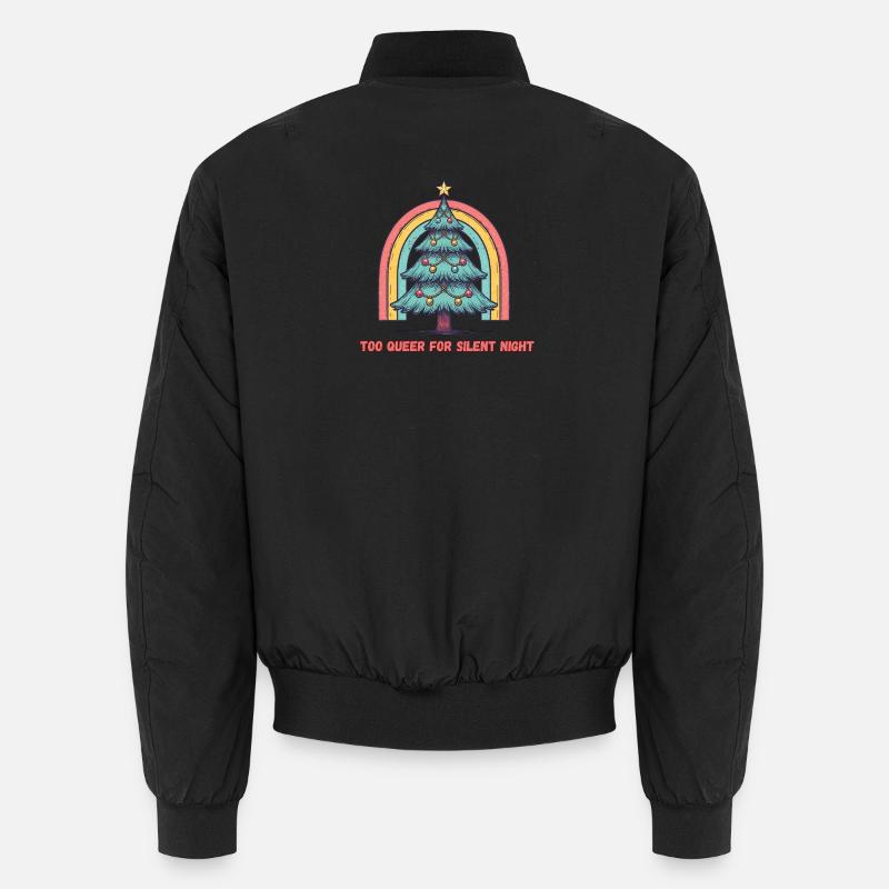 Too Queer for Silent Night – Xmas Rainbow Unisex Bomberjacke