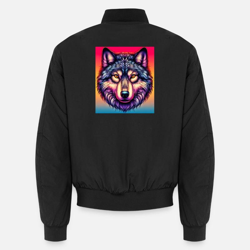 Wolf - Unisex Bomber Jacket - black