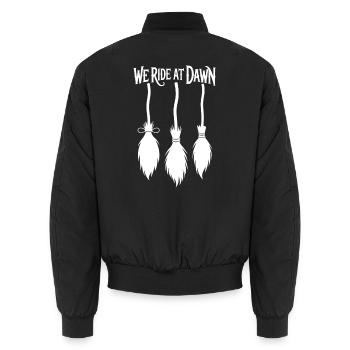 Balai de sorcière au lever du soleil - Bomber unisexe - noir - Dos - AI Model Male 185 light (185cm)