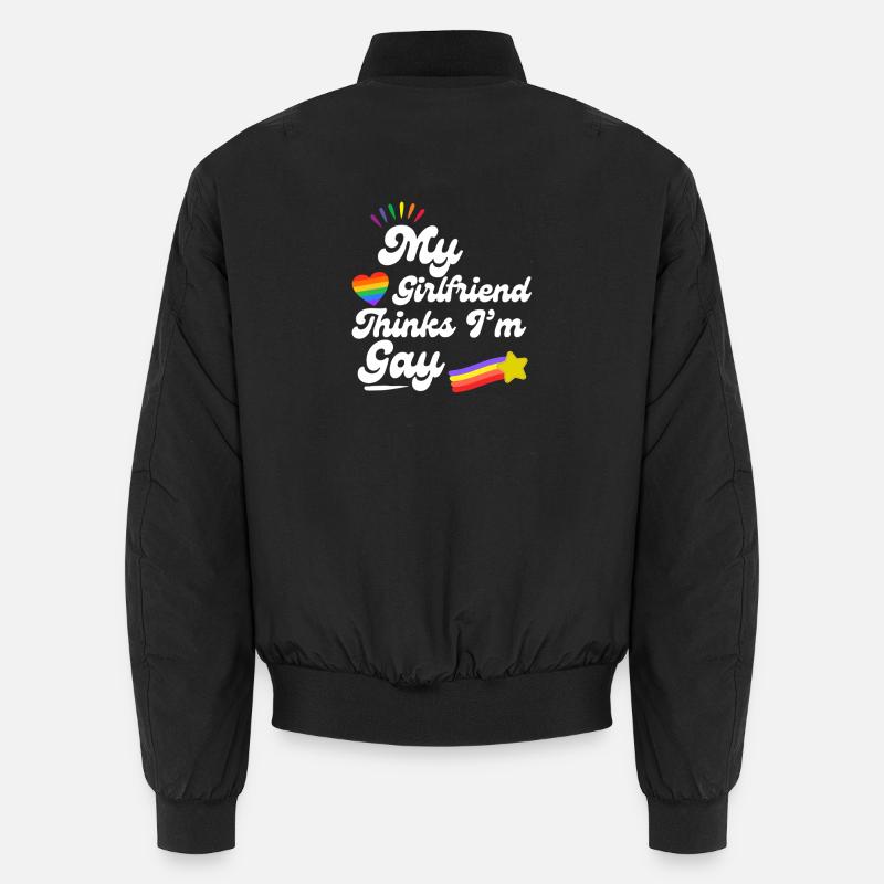 Rainbow Pride Heart Keepsake Design - Unisex Bomber Jacket - black
