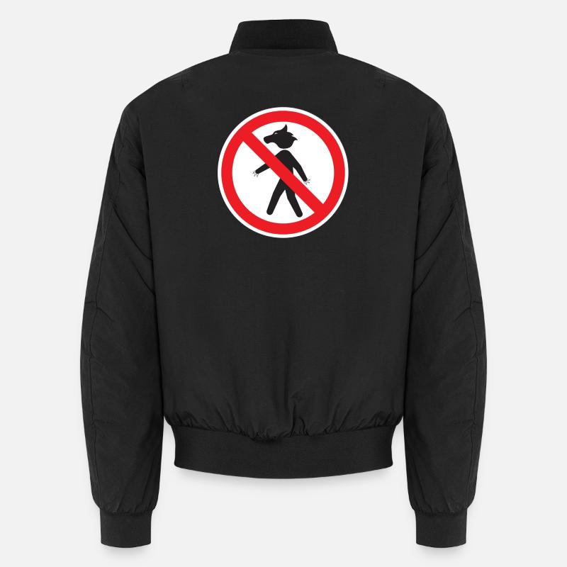Werwolf-Verbotsschild – Hu Signage Unisex Bomberjacke