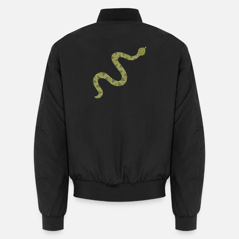 Lebendige grüne Schlange Illustration - Unisex Bomberjacke - Schwarz