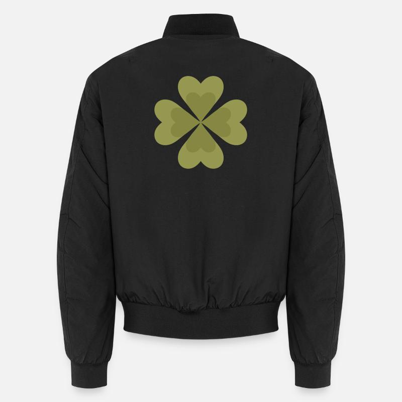 Conception de motif de trèfle à quatre feuilles Bomber unisexe
