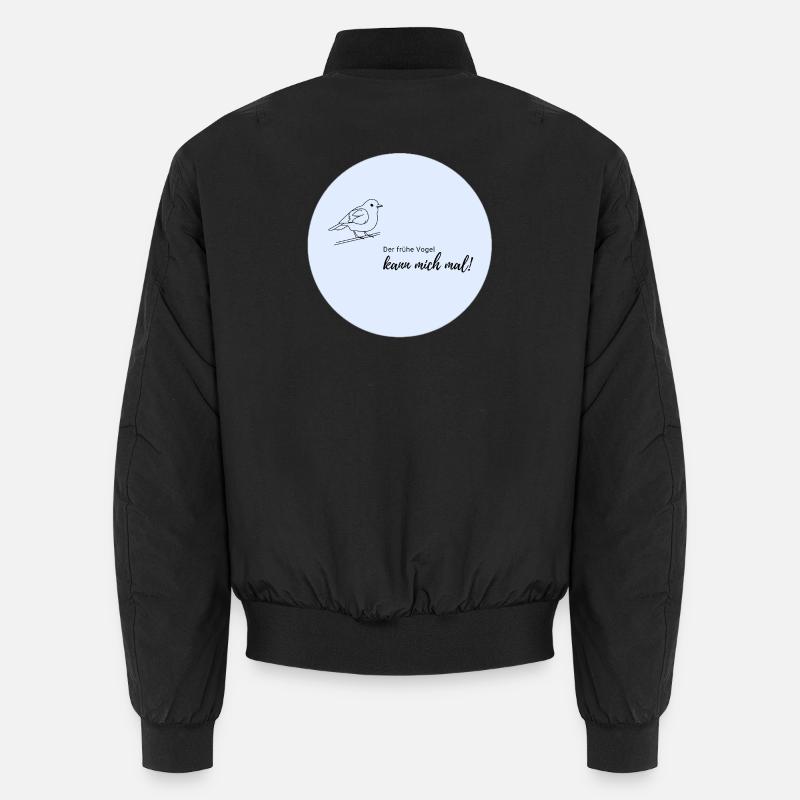 Früher Vogel Motiv auf Hellblau Unisex Bomberjacke