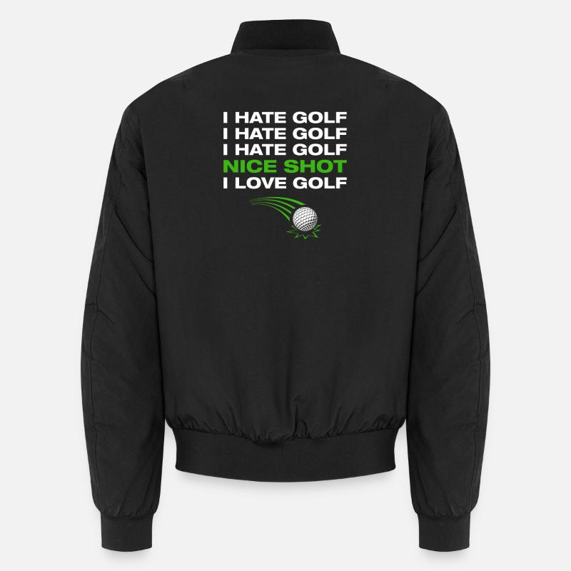 I love golf Golfer Golf Golfen - Unisex Bomberjacke - Schwarz