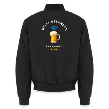 WiFi bière design drôle - Bomber unisexe - noir - Dos - AI Model Male 185 light (185cm)