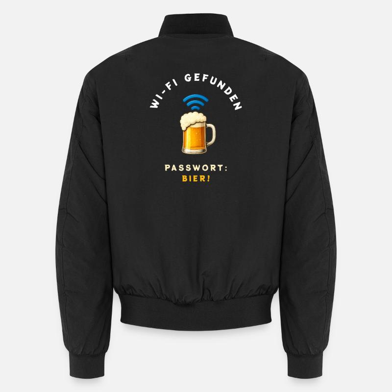 WiFi Bier Lustiges Design - Unisex Bomberjacke - Schwarz