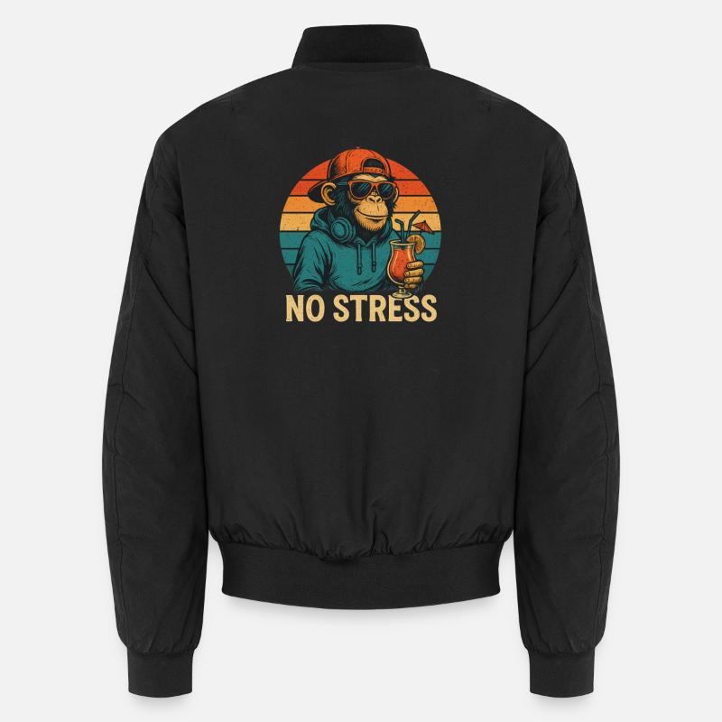 No Stress - Affe - Unisex Bomberjacke - Schwarz