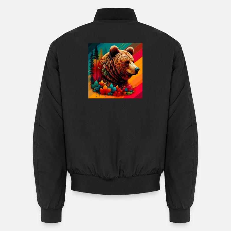 bear - Unisex Bomber Jacket - black