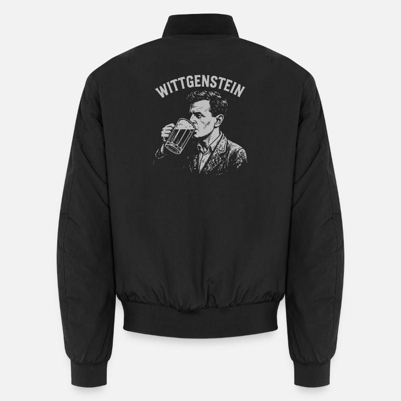Whittgenstein Bier Trinken Illustration - Unisex Bomberjacke - Schwarz