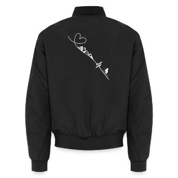 Skifahren Heartbeat - Unisex Bomberjacke - Schwarz - Hinten - AI Model Male 185 light (185cm)