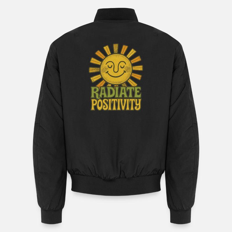 Radiate Positivity Sun Illustration Unisex Bomber Jacket