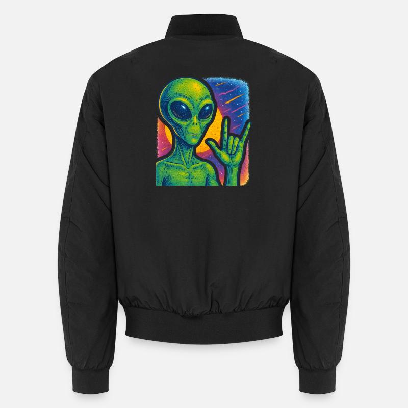 Galactic Alien Rock Hand Illustration Unisex Bomber Jacket