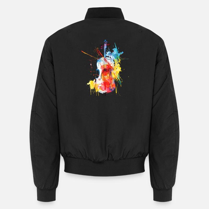 Farbenfrohe Violinenkunst Unisex Bomberjacke