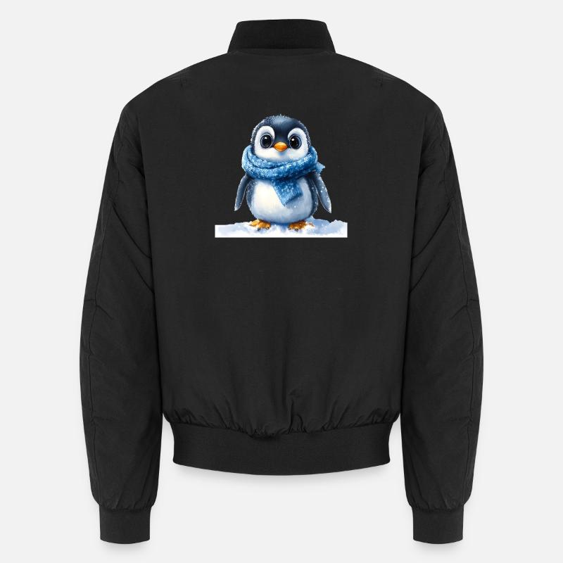 Niedlicher Pinguin mit Winteraccessoire Unisex Bomberjacke