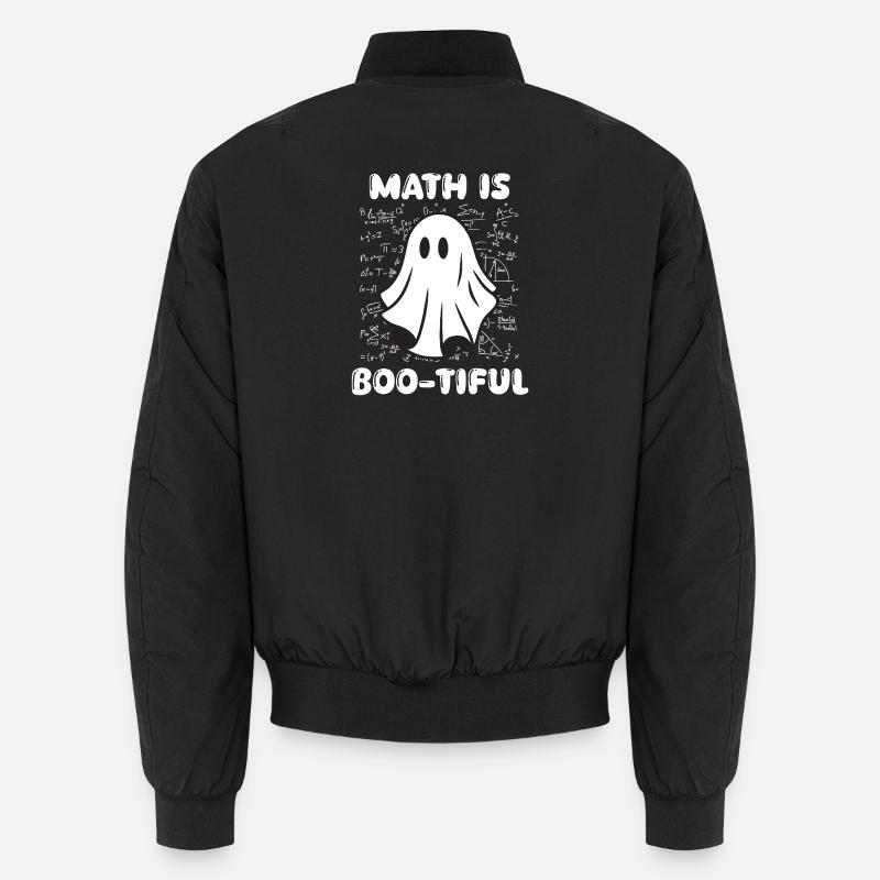 Halloween Math Is Boo-tiful Math Ghost Teacher Unisex Bomber Jacket