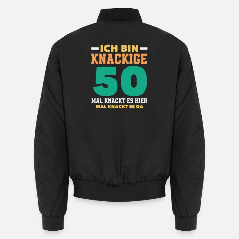 Funny 50th Birthday Shirt Gift - Unisex Bomber Jacket - black