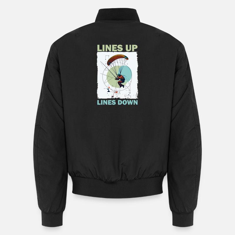 Adventurous skydive illustration - Unisex Bomber Jacket - black